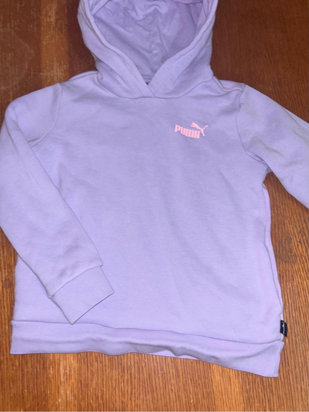 Puma Lavender Kids Hoodie with Pink Logo